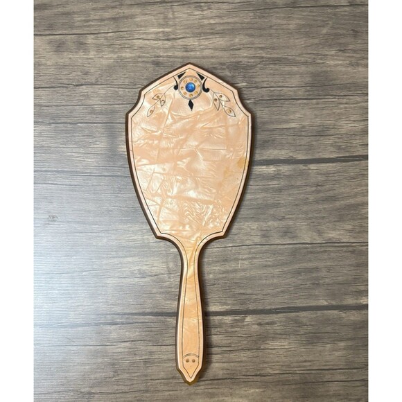 Vintage Art Deco Celluloid Vanity Set | 1940’s| Faux Marble Peach Design - Picture 6 of 10